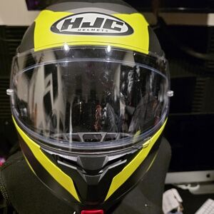 HJC Men's Full-Face Helmet in High-Vis Yellow